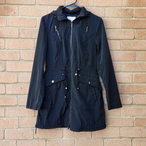 Laundry by Shelli Segal Women’s Small Black Hooded Lightweight Raincoat Jacket